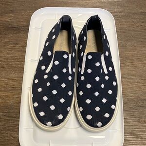 Old Navy Navy and White Polka Dot Slip-Ons